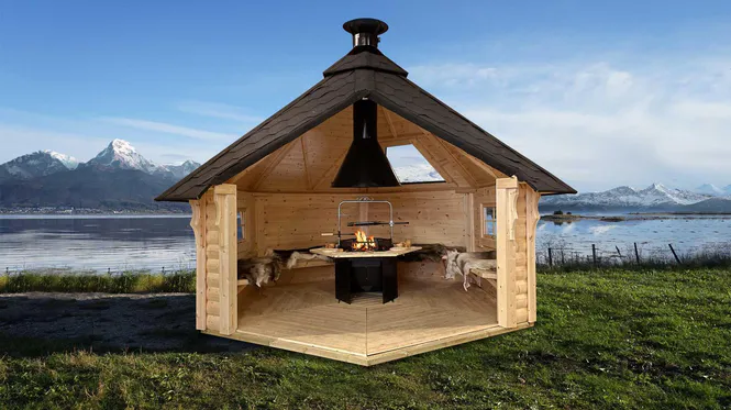Hovedbilde Gapahuk 9.2 m2 Premium med grill og benker 